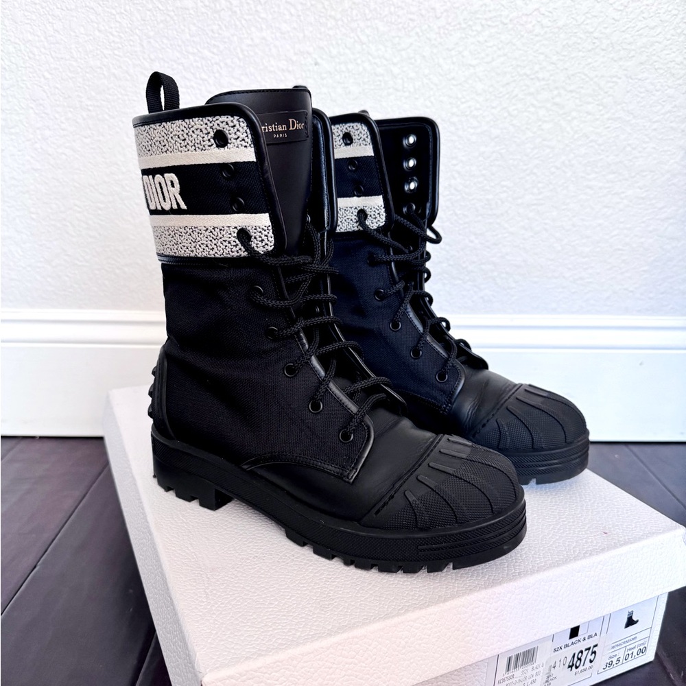 Christian Dior Black & White Ankle Boots Size 9.5